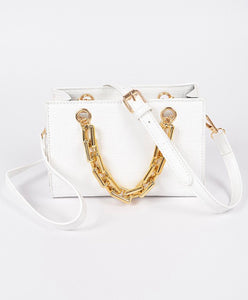Faux Croc Chain Purse