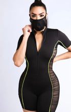 Load image into Gallery viewer, Ruched Mesh Contrast Romper
