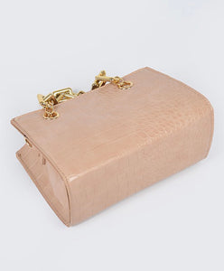 Faux Croc Chain Purse